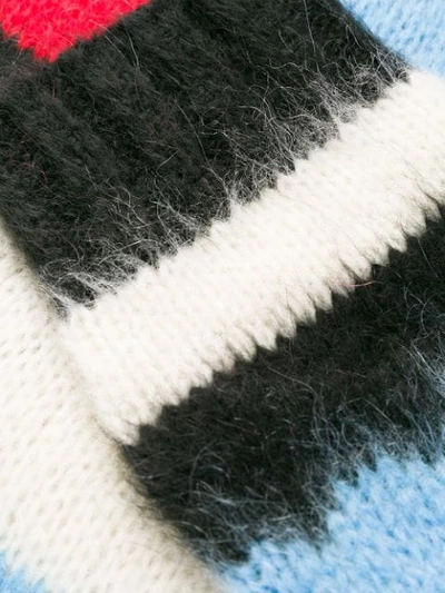 Shop Msgm Geometric Knitted Jumper In Blue