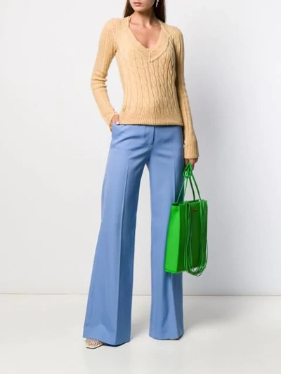 Shop Jacquemus Layered Cable-knit Jumper In Neutrals