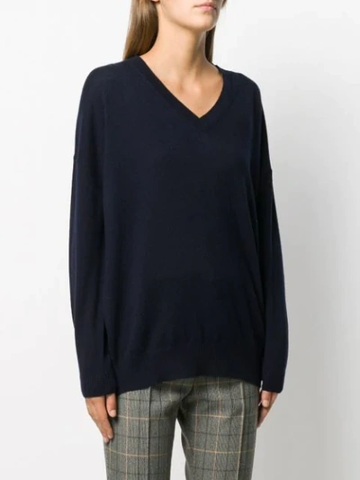 Shop Aragona V-neck Sweater In Blue