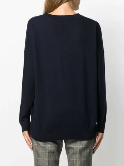 Shop Aragona V-neck Sweater In Blue