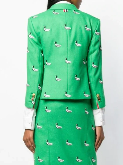 Shop Thom Browne Duck Embroidered Green Sport Coat