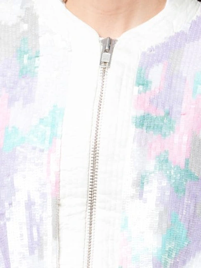 Shop Cynthia Rowley Naomi Embellished Bomber Jacket In White