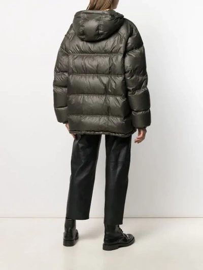 AS65 FUR TRIMMED PUFFER COAT - 绿色