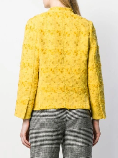 Shop Ermanno Scervino Embroidered Fitted Jacket In Yellow