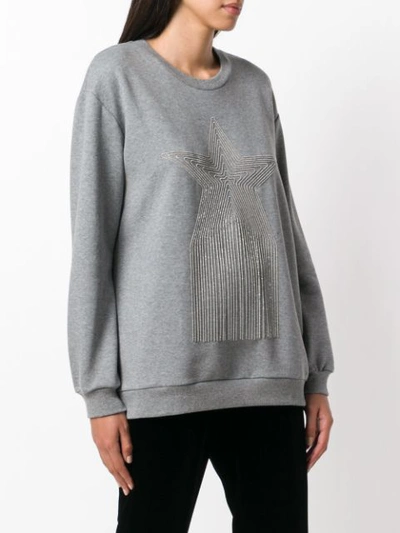 Shop Stella Mccartney Beaded Star Sweatshirt - Grey