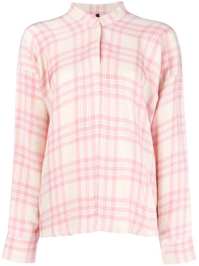 Shop Sara Lanzi Checked Shirt - Pink