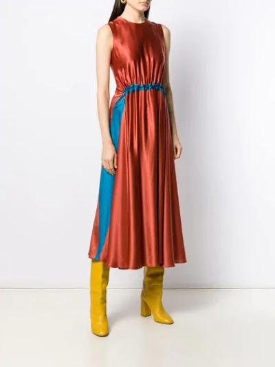 Shop Roksanda Keeva Midi Dress In Orange ,blue