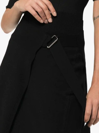 Shop Helmut Lang Knitted Wrap Midi Skirt In Black