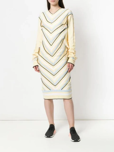 Shop Y/project Y / Project Chevron Knit Dress - Yellow