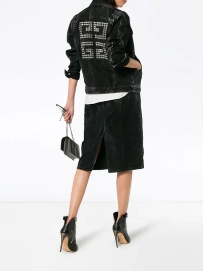 Givenchy High Waisted Fitted Denim Skirt In Black