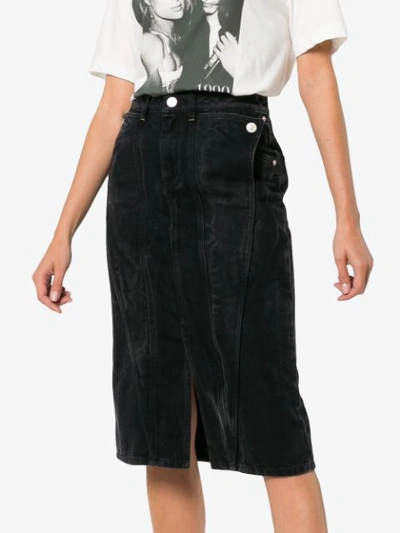Givenchy High Waisted Fitted Denim Skirt In Black