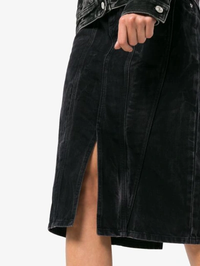 Givenchy High Waisted Fitted Denim Skirt In Black
