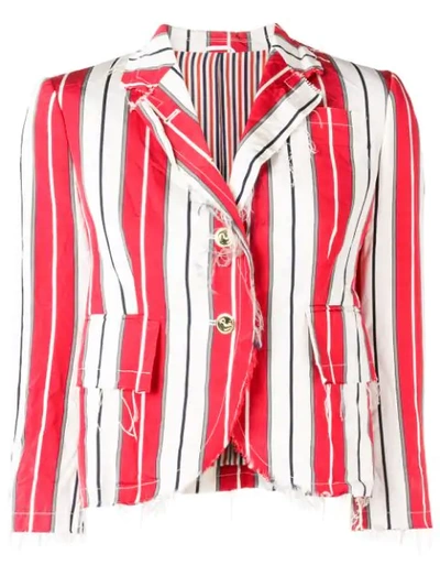 Shop Thom Browne Variegated Repp Stripe Sport Coat In Red