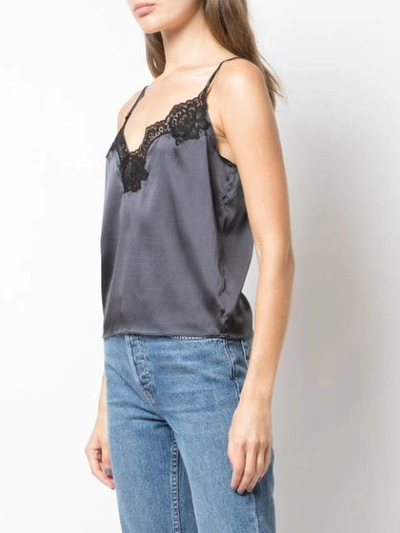 Shop Fleur Du Mal Lace-trimmed Cami Top In Black