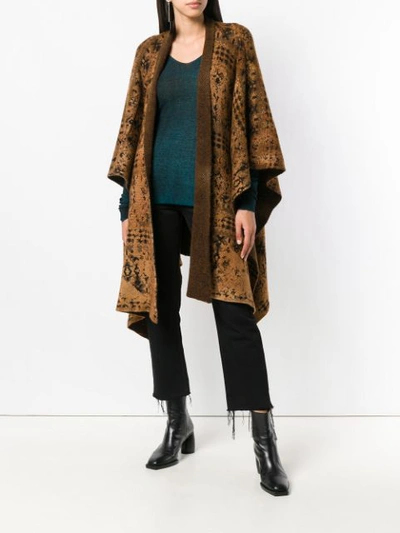 Shop Avant Toi Patterned Oversized Cardigan - Brown