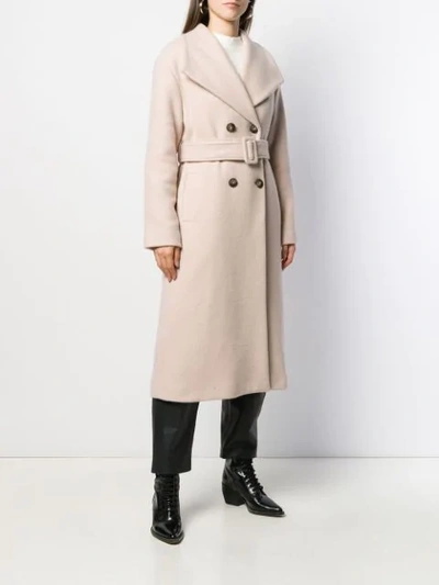 Shop Pinko Button Front Coat In Neutrals