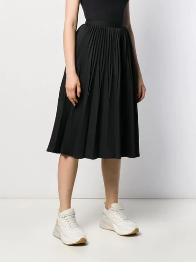 Shop Kenzo Pleated Midi Skirt In Black