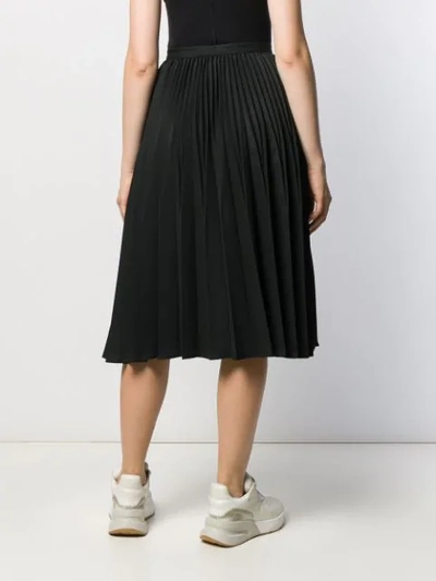 Shop Kenzo Pleated Midi Skirt In Black