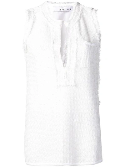 Shop 20:52 Frayed Tweed Vest In White
