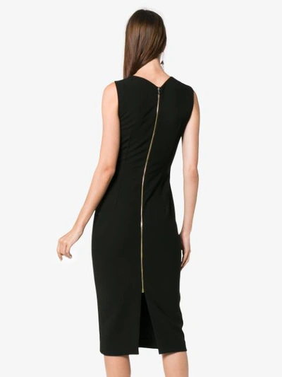 Shop Roland Mouret Zipped Abbotsbury Midi Dress - Black