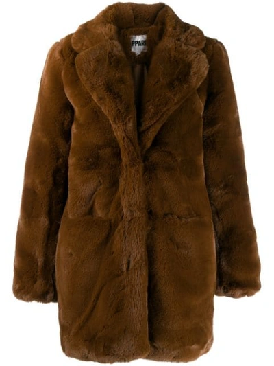 Shop Apparis Oversized Faux-fur Coat In Brown