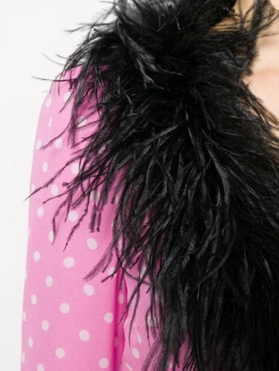 Shop Alessandra Rich Gepunktetes Midikleid In Pink