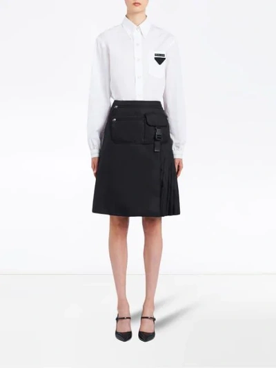 Shop Prada Multi-pocket Belt Bag Skirt In Black