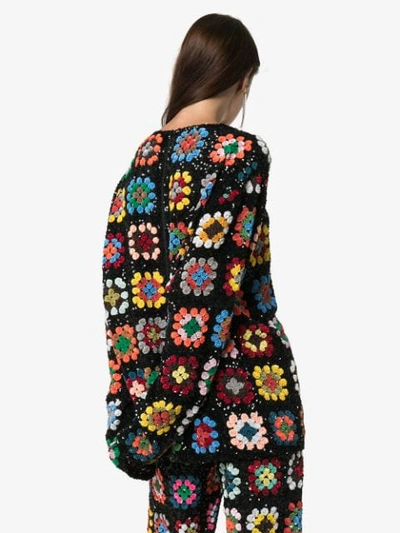 Shop Ashish Sequin-embellished Crochet Knit Jumper In Multicolour