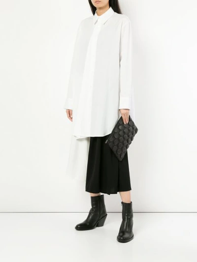 Shop Yohji Yamamoto Oversized Asymmetric Shirt - White