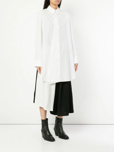 Shop Yohji Yamamoto Oversized Asymmetric Shirt - White