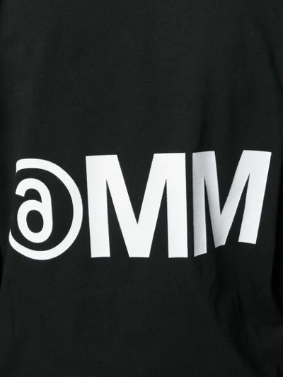 Shop Mm6 Maison Margiela Mm6 Printed Logo Sweater In Black