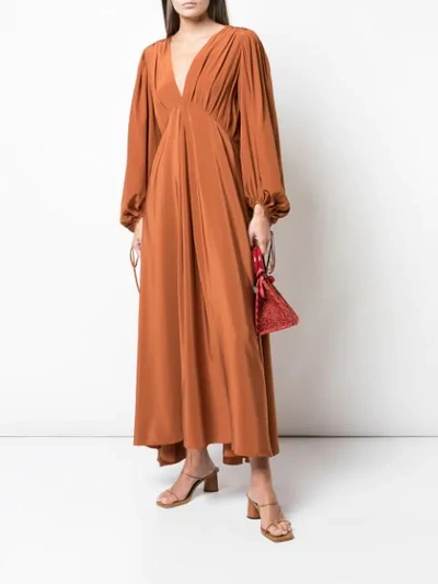 THE ROW SANTE V-NECK DRESS - 棕色