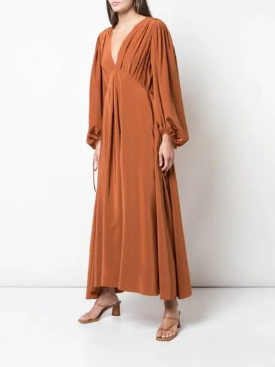 Shop The Row Sante V-neck Dress In Brown