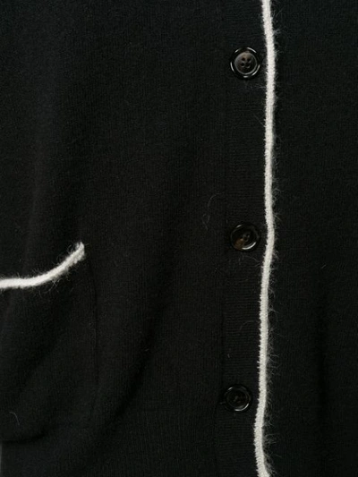 Shop Marni Contrasting Trimming Cardigan In Black