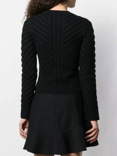 Shop Alexander Mcqueen Chevron Knitted Jumper In Black