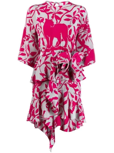 Shop Johanna Ortiz Short Printed Dress In Pink