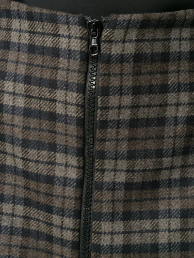 Shop Ultràchic Checked Zip Front Skirt - Brown