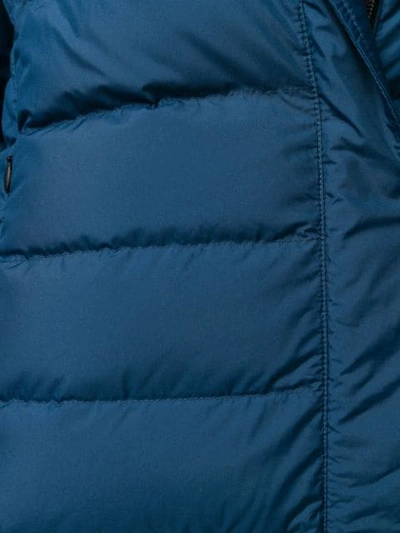 Shop Ecoalf Hooded Down Coat In 178 Mediterranean Blue