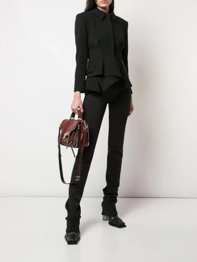 Shop Proenza Schouler Asymmetrical Draped Jersey Suiting Jacket In Black