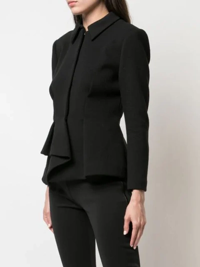 Shop Proenza Schouler Asymmetrical Draped Jersey Suiting Jacket In Black