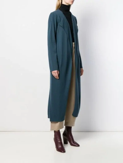 ALLUDE OPEN FRONT CARDI-COAT - 蓝色