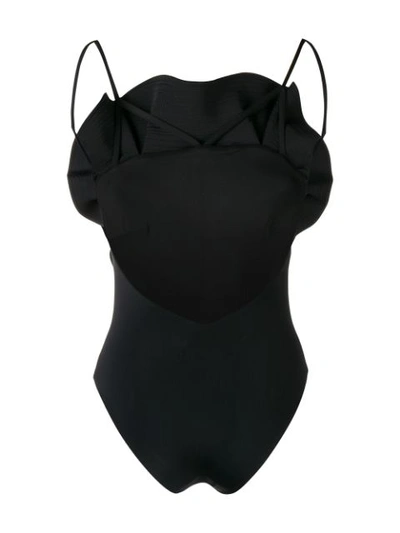 Shop Angelys Balek Ruffle Swimsuit In Black