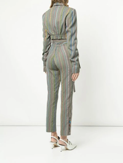 Shop Rosie Assoulin Striped Wrap Blazer - Grey