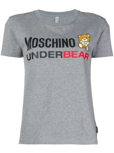 Shop Moschino Underbear T-shirt - Grey