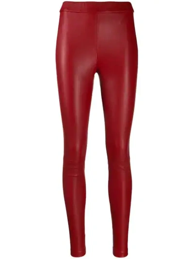 Shop Helmut Lang Slim Fit Leggings In Red