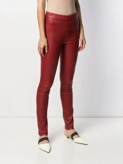 Shop Helmut Lang Slim Fit Leggings In Red