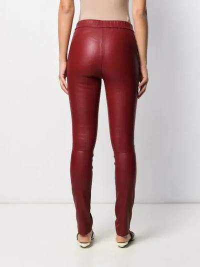 Shop Helmut Lang Slim Fit Leggings In Red