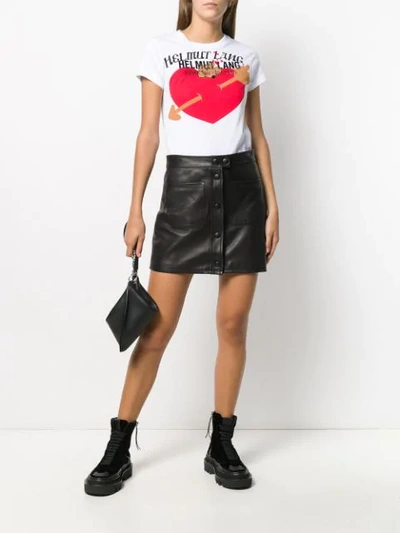 Shop Helmut Lang Heart Print T-shirt In White