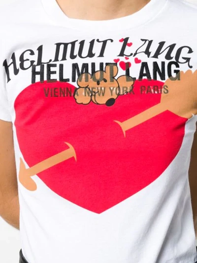 Shop Helmut Lang Heart Print T-shirt In White