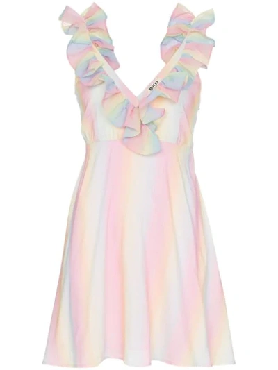 Shop All Things Mochi Lorena Rainbow Mini Dress In Multicolour
